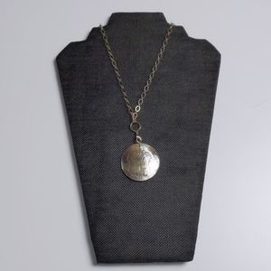 Gold butterfly shell 36" handmade necklace